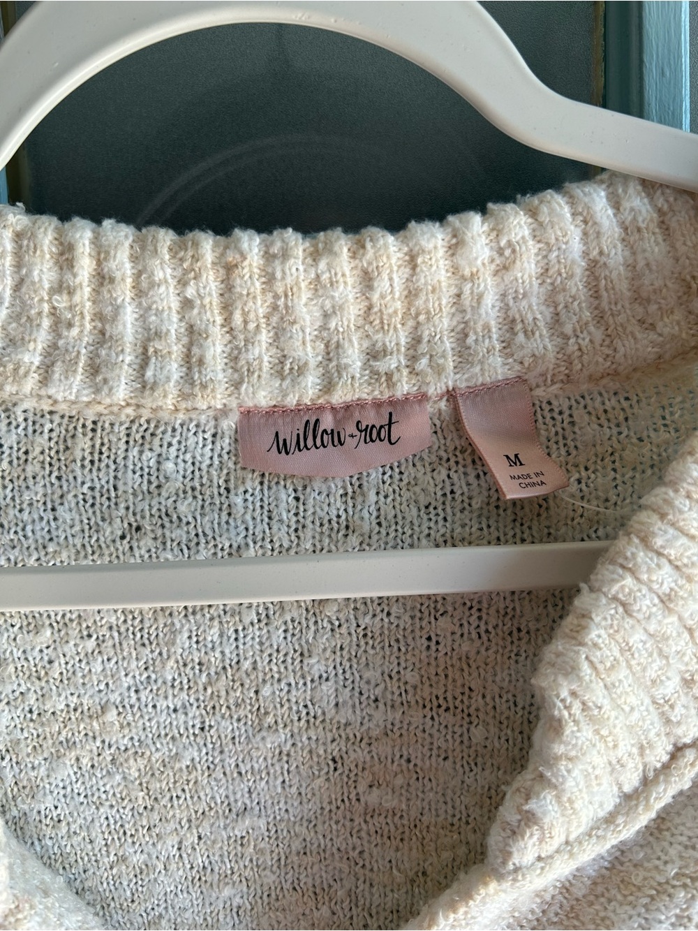 Willow & Root Buckle BKE Marled Knit Oversized Cardigan Sweater Cream Off White - Picture 8 of 9